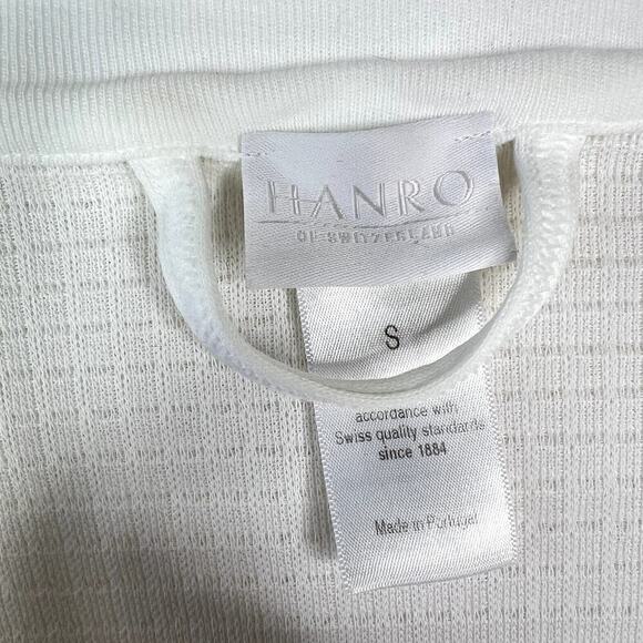 Hanro 100% Cotton Waffle Bath Robe White Women's SMALL Belted Tie Waist - Picture 2 of 9